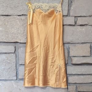 Victoria's Secret Satin Lace Chemise - Gold